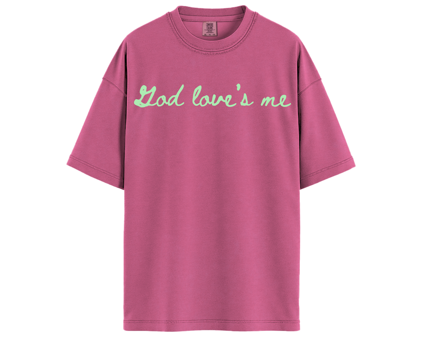 God Love's Me Comfort Colors – CrunchBerry + Light Jade Pastel Color
